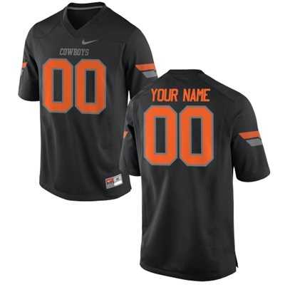 Mens Oklahoma State Cowboys Customized Replica Football 2015 Black Jersey